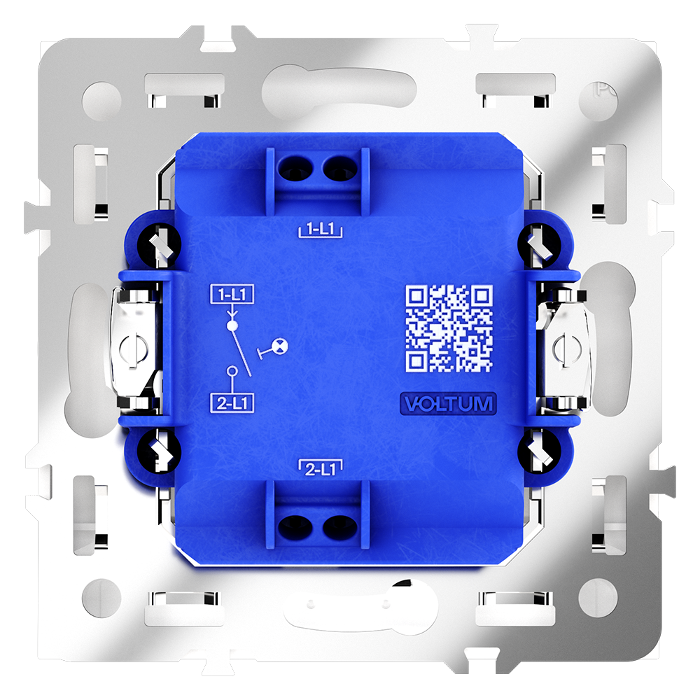 Выключатель встраиваемый VOLTUM S70 одноклавишный с подсветкой 10А, (кашемир)