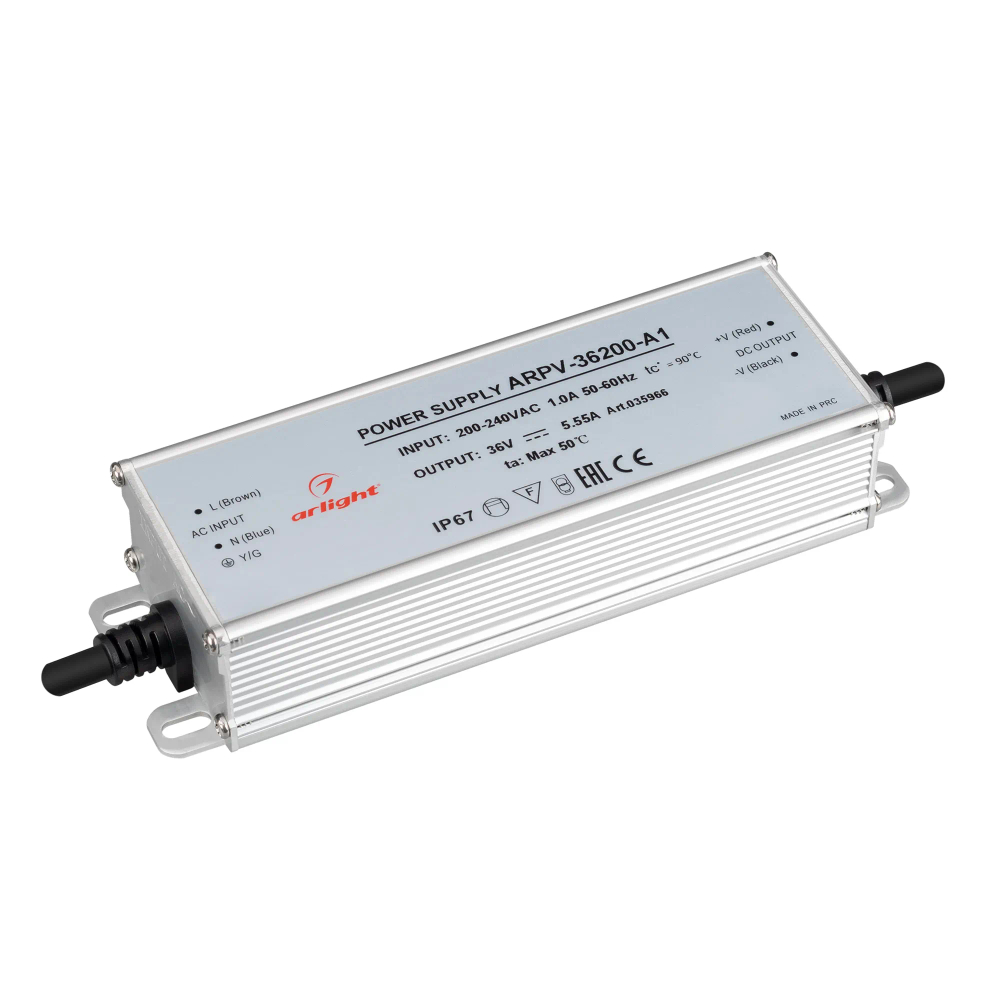 Блок питания ARPV-36200-A1 (36V, 5.55A, 200W) (Arlight, IP67 Металл, 3 года) 035966