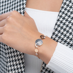 Браслет с принтом «Гусиная лапка» из комбинированного золота c фианитами и эмалью Артикул: 05-0805-00-401-1111