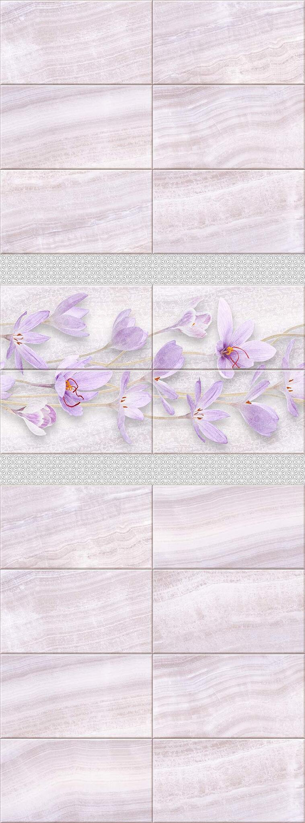 Панель ПВХ 3D с глиттером Крокус  2700х250 мм