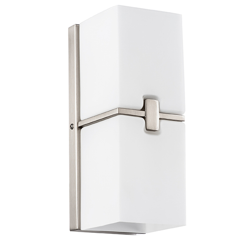 805620 Светильник настенный QUBICA 2х40W E14 НИКЕЛЬ/БЕЛЫЙ