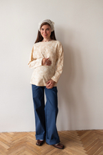 Джинсы для беременных свободные, Темно-синий