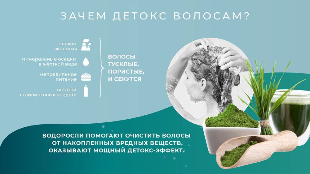 Green Detox Альгинатный шампунь для глубокого очищения волос &quot;Интенсивный уход&quot;