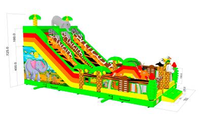 Коммерческий надувной батут «Мир Сафари 2», 14*7*7,5 м.