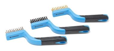 Набор щеток-мини по металлу в пластиковом корпусе с прорез. Рукоятками 3пр.(материал проволоки:нержавеющая сталь,латунь, 3х10 рядов)в блистере Forsage F-34013363