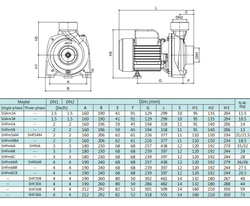 Трехфазный центробежный насос серии SHF(m), Shimge (чугунное рабочее колесо)
