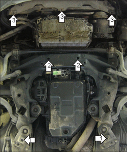 Защита картера Двигателя, КПП. 2 мм, Сталь. для Audi A6 2001-2004, Audi A6 1997-2001 MOTODOR.00127