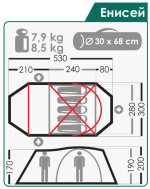 КЕМПИНГОВАЯ ПАЛАТКА NORMAL ЕНИСЕЙ