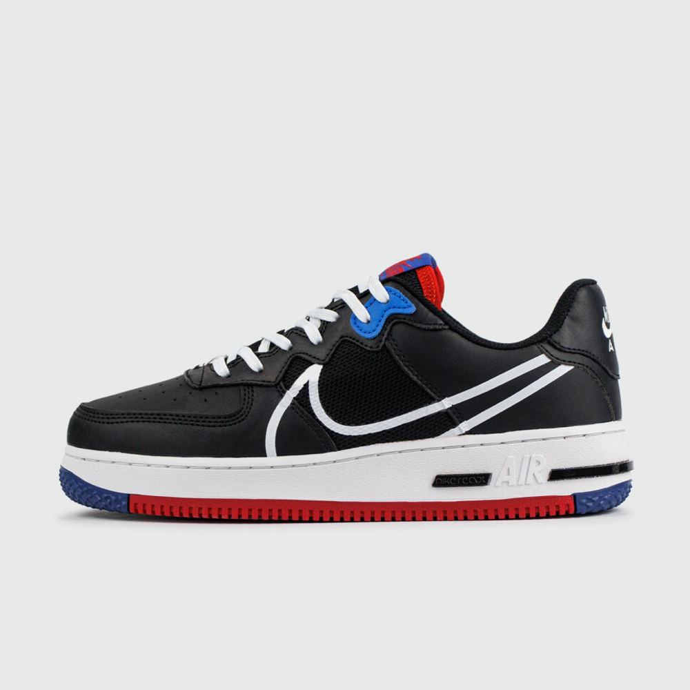 кроссовки Nike Air Force 1 React Black White Red CT1020-001