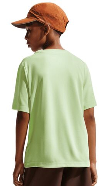 Футболка для мальчика теннисная Nike Boys Dri-FIT Multi Short Sleeve - light liquid lime/white