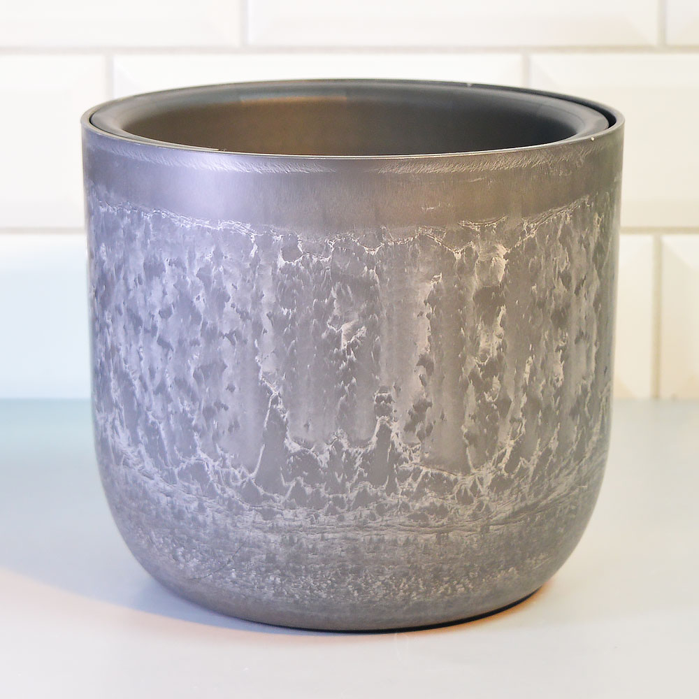 Кашпо Микрит 1,9л d180мм со вставкой, серый слайн