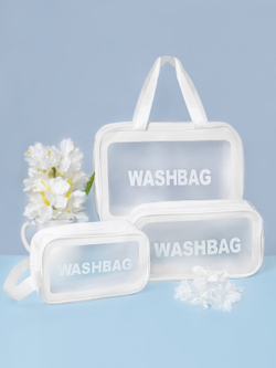 Косметичка водонепроницаемая Washbag сумка с ручкой органайзер косметичка для бассейна душа роддома, белая 30*12*21см