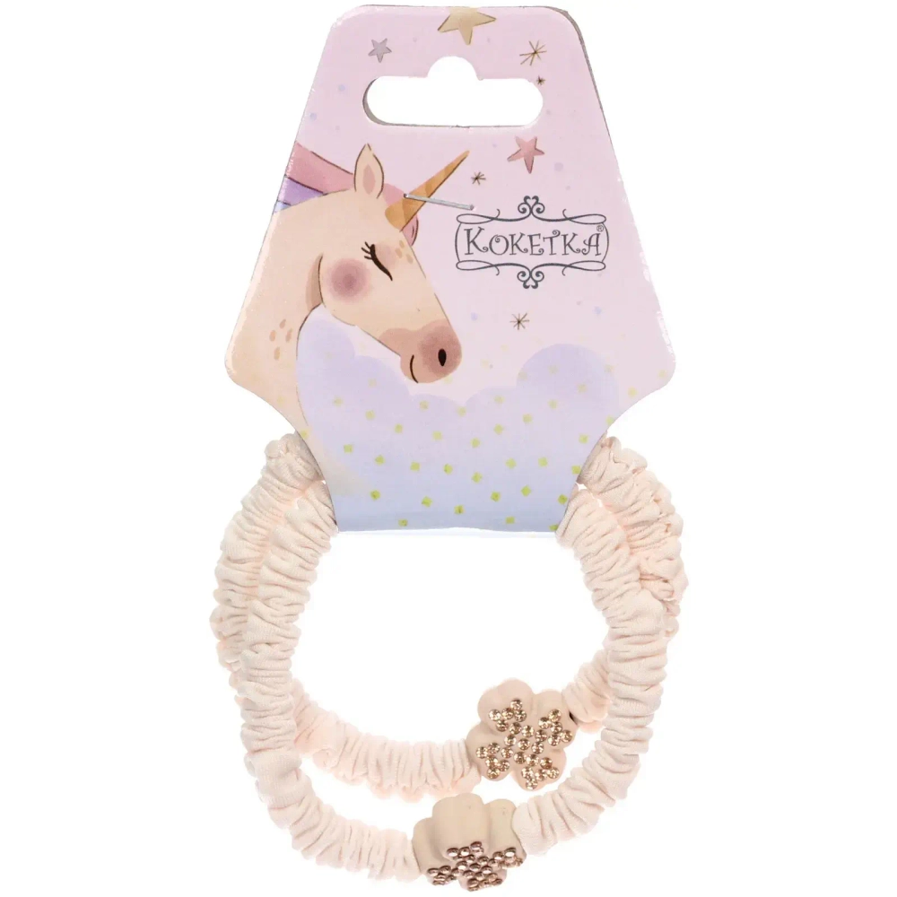 Резинки для волос 2шт «КИРА», клевер, микс 5 цветов, d-5см (подвес Единорог)