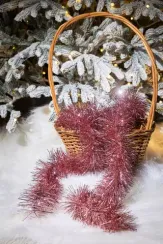 Мишура Эконом 3-х слойная д.100 мм., дл.2 м.,розовое золото, КАЗ КОМ (Г-243/розовое золото)