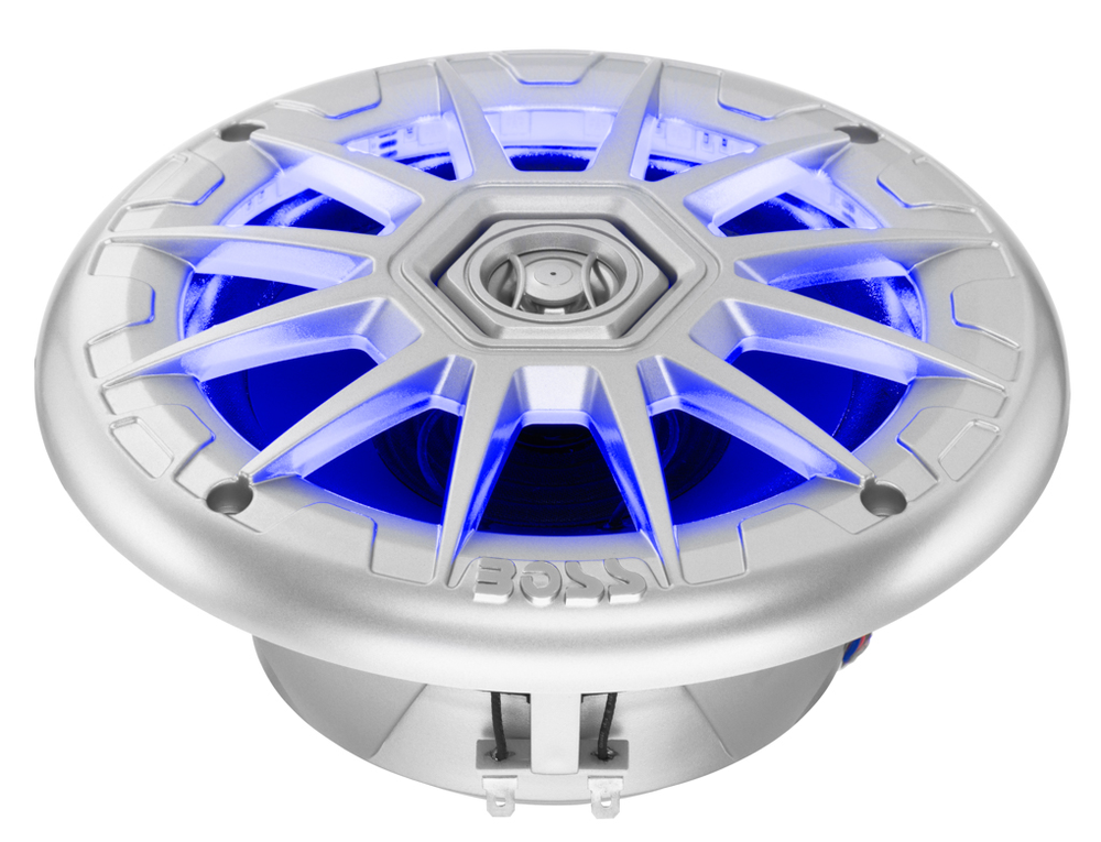 Динамики BossAudio морские 200W 6,5" с RGB подсветкой (2 шт.), серебристый,MRGB65S