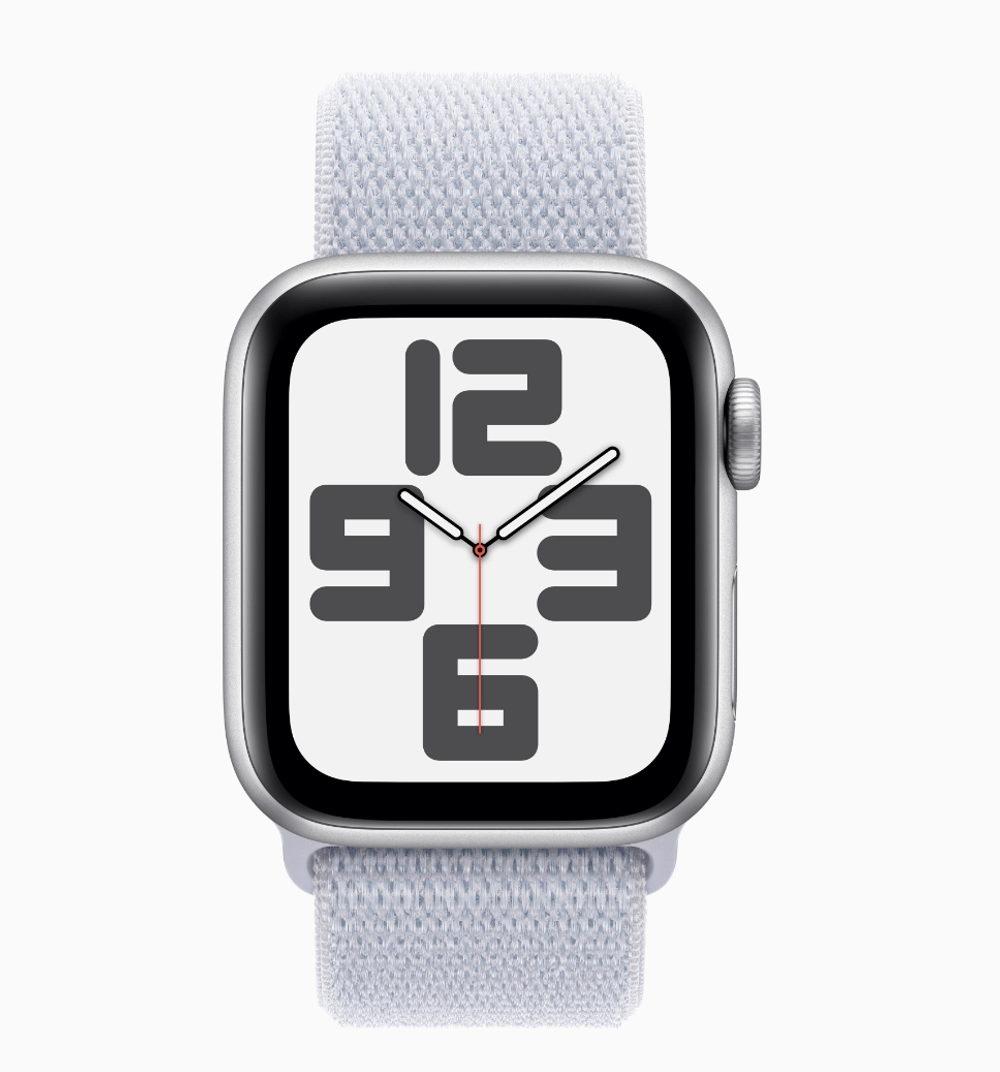 Apple Watch SE 2024 GPS 40mm Silver Aluminum Case with Sport Loop Blue Cloud (ремешок Спортивная петля цвета Синее облако) MXEE3