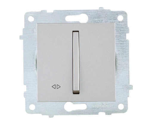 Выключатель 1-кл прох OVIVO 10А черный металлик узкая клавиша 610-000217-209