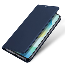 Чехол книжка из PU кожи синего цвета от Dux Ducis для Samsung Galaxy A17 5G, серия Skin Pro Series Case