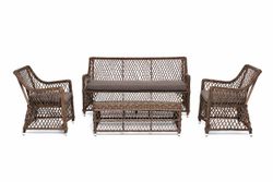 "Асти" лаунж-зона из искусственного ротанга на 4 персоны, цвет коричневый