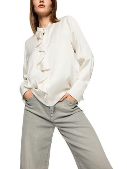 Marc Cain Блуза из шелка с рюшами