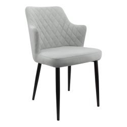 Стул "Хант" (арт. 345), велюр Бренди В22 серый, ножки круглые черные.