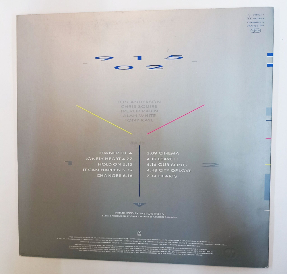 Винтажная виниловая пластинка LP Yes 90125 (Germany 1983)