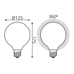 Лампа Gauss LED Filament G125 10W E27 1100 lm 4100K milky диммир. 187202210-D