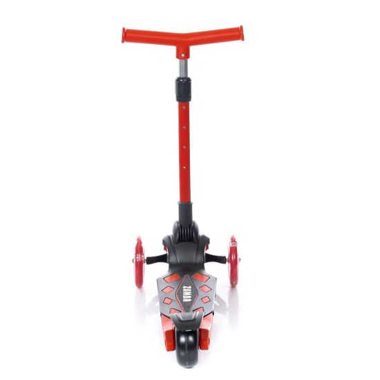 Самокат трехколесный со светящимися колесами Micar Zumba 2022 чёрный, красный