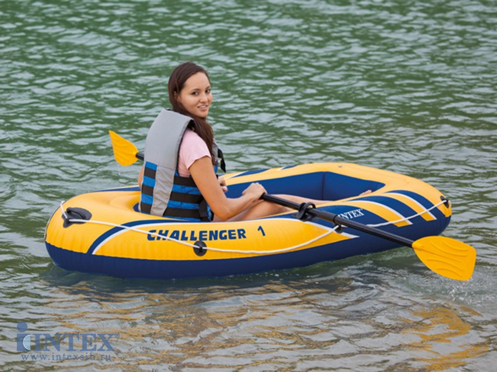 Одноместная надувная лодка  Challenger 1 Intex, до 100 кг.