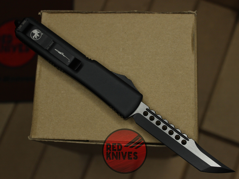 Нож Microtech Ultratech Hellhound H/E A+++ - черная рукоять, черный клинок