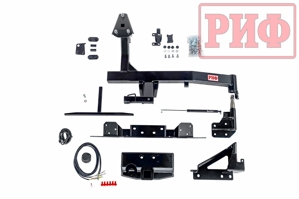 Калитка с фаркопом в штатный задний бампер Toyota Land Cruiser 100 с подсветкой номера РИФ