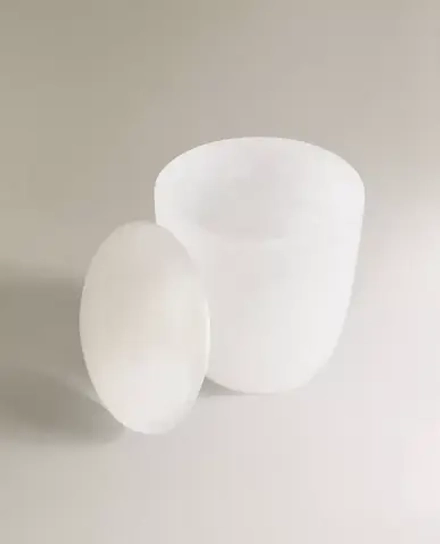 ZARA HOME БАНКА С КРЫШКОЙ ДЛЯ ВАННОЙ КОМНАТЫ, БЕЛЫЙ