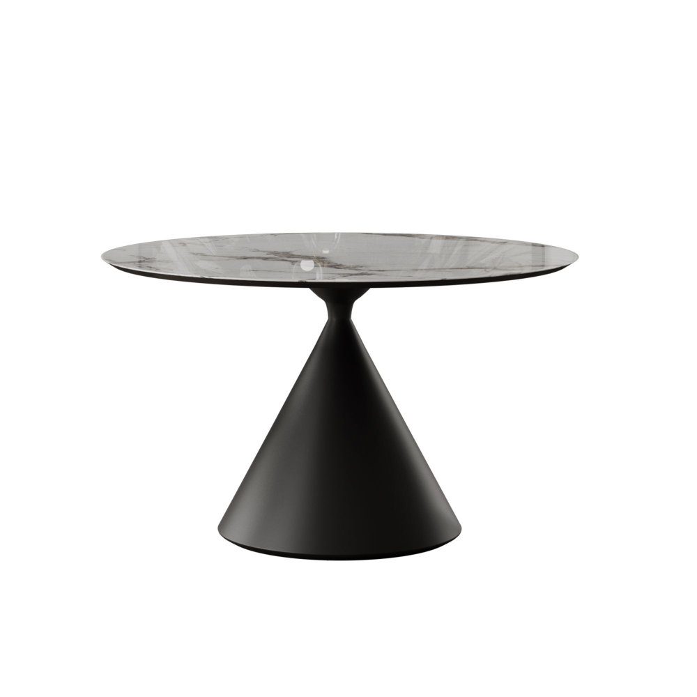 Стол круглый AXIS 120, керамика глянцевая, белая