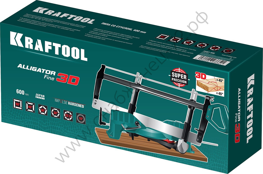 KRAFTOOL Alligator 3D 600 мм, Стусло прецизионное поворотно-наклонное (15451-600)