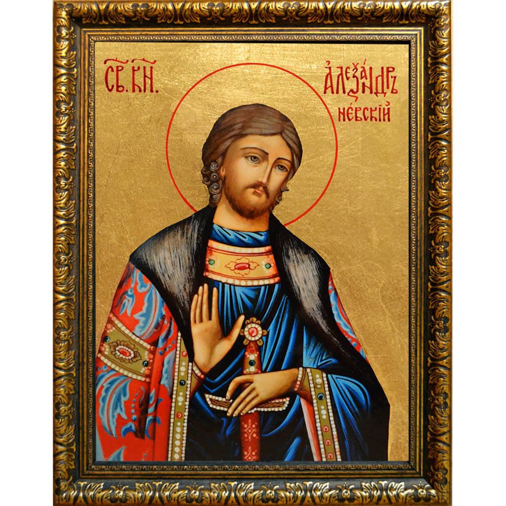 Александр Невский. Икона на холсте