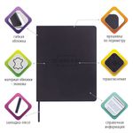 Дневник 1-11 класс 48 л., обложка кожзам (гибкая), термотиснение, BRAUBERG "LATTE", черный, 105444