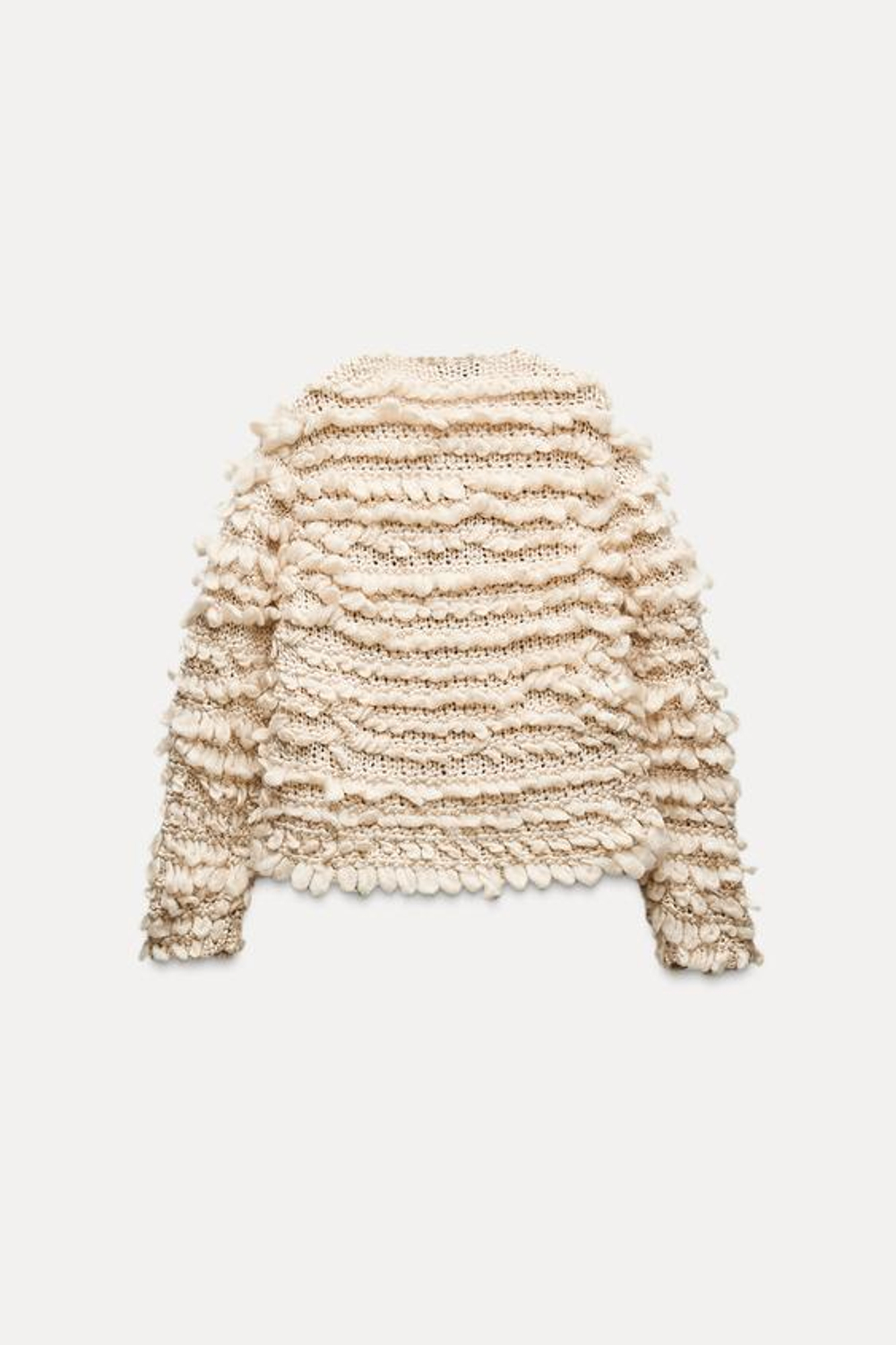 ZARA КАРДИГАН ИЗ РЕЛЬЕФНОЙ ТКАНИ, БЕЖЕВЫЙ