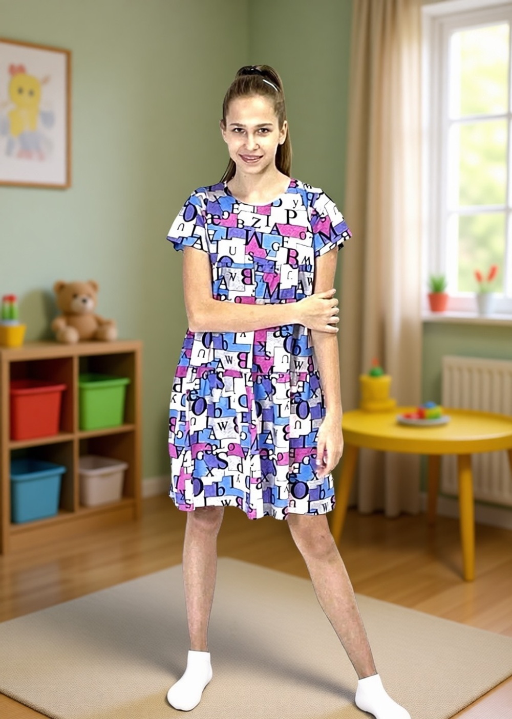 Платье волна х/б///Расцветки моделей обновляются каждую неделю. ОСТАВЛЯЕМ ЗА СОБОЙ ПРАВО отправить расцветку, которая есть на складе.