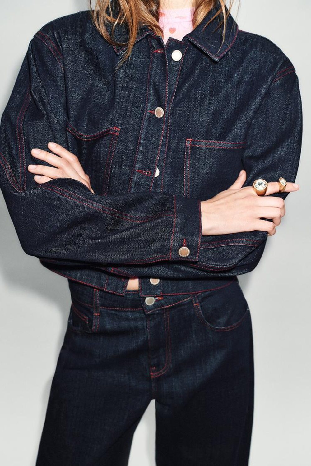 ZARA КУРТКА Z1975 С ПОГОНАМИ, СИНИЙ