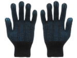 Перчатки х/б 5 нитей 10 класс 132ТЕКС черные с пвх точка