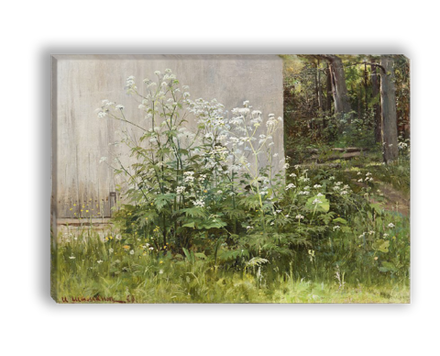 "Цветы у забора", Шишкин Иван Иванович, картина (репродукция)