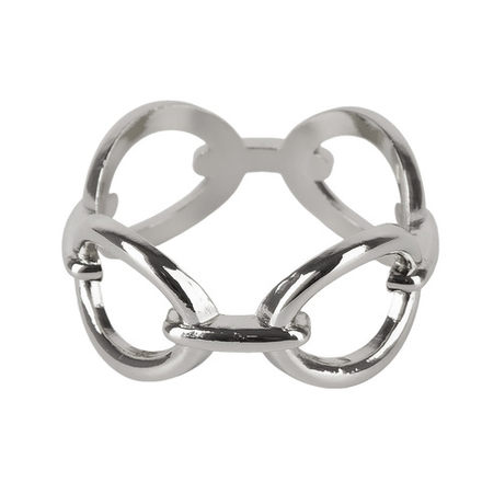 Кольцо для салфеток "Цепь" (серебро) 5х5х2,5см (min12) (упаковочный пакет)