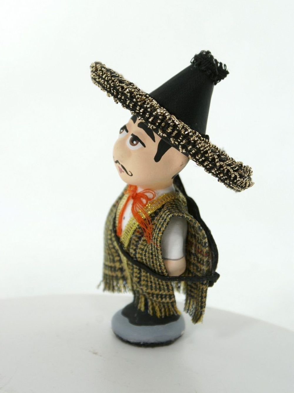 Кукла потешка Мексиканец. Игрушка фарфоровая ручной работы