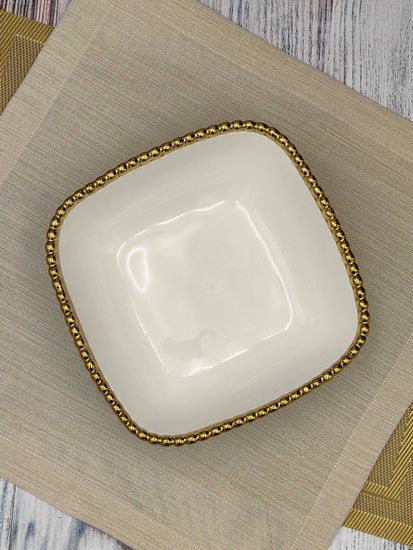 Салатник квадратный 20х6,5 см. Бусины