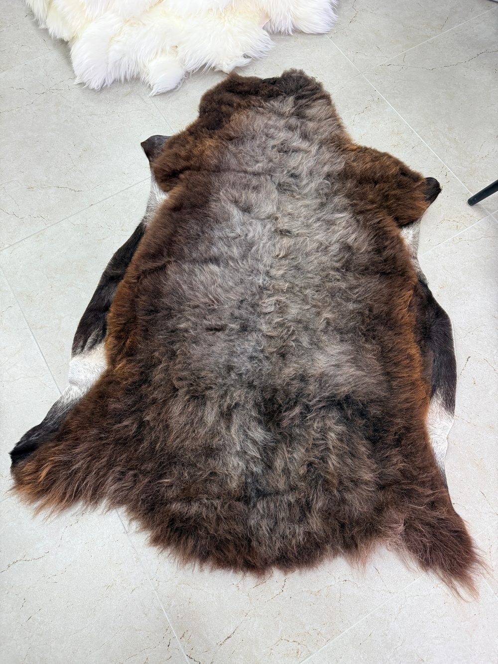 Шкура коврик меховой прикроватный овчина, 120х65 см.