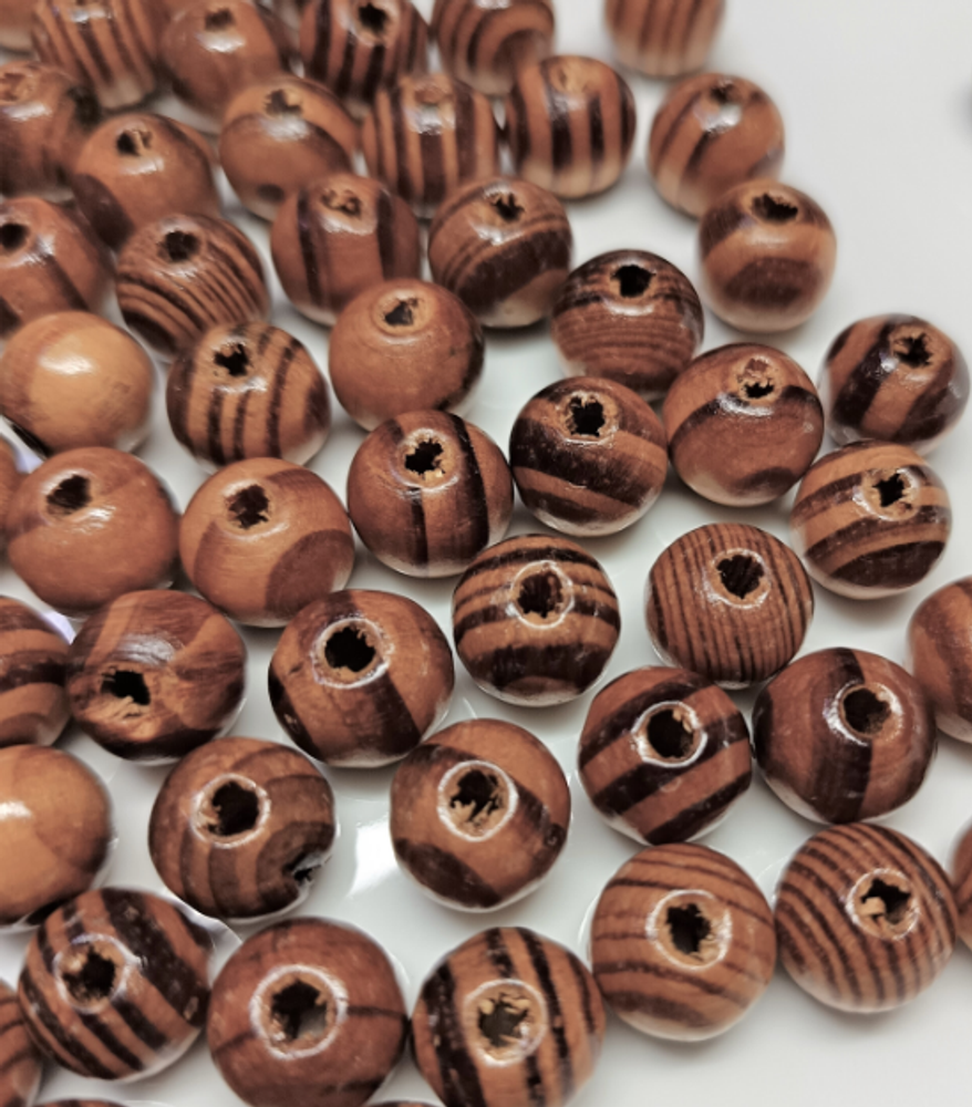 Бусины пришивные дерево, р. 10-12 мм