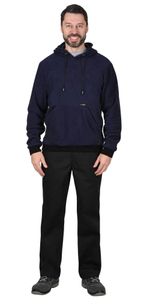 Толстовка флисовая синяя с капюшоном