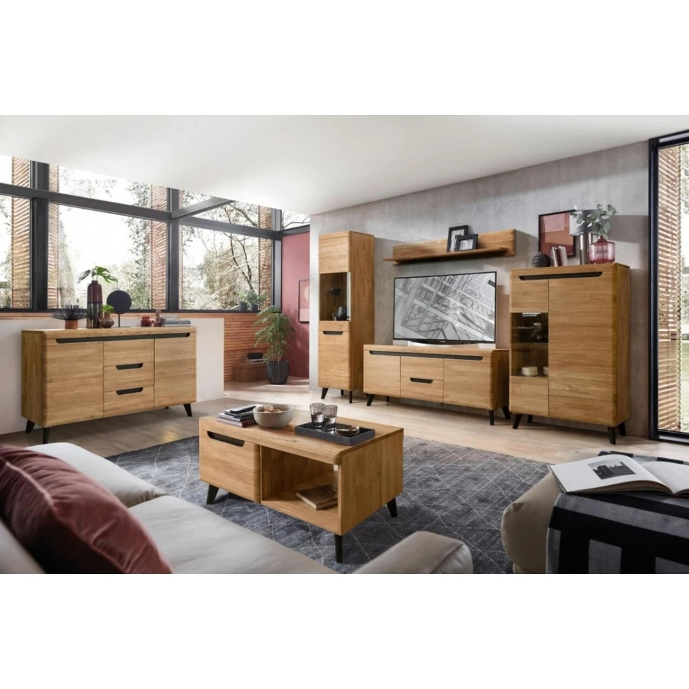 Буфет из массива дуба с черными вставками Альтена