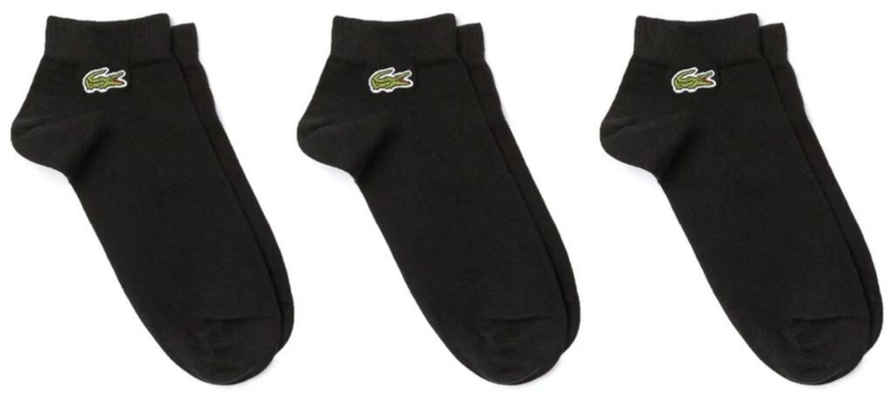 Теннисные носки Lacoste SPORT Low-Cut Cotton Socks 3P - черный