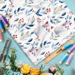 Ткань премиум мембрана белые коты